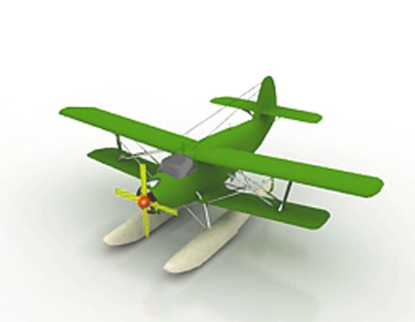 WWII green-camouflaged aircraft 3D models